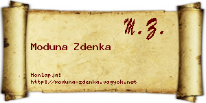 Moduna Zdenka névjegykártya